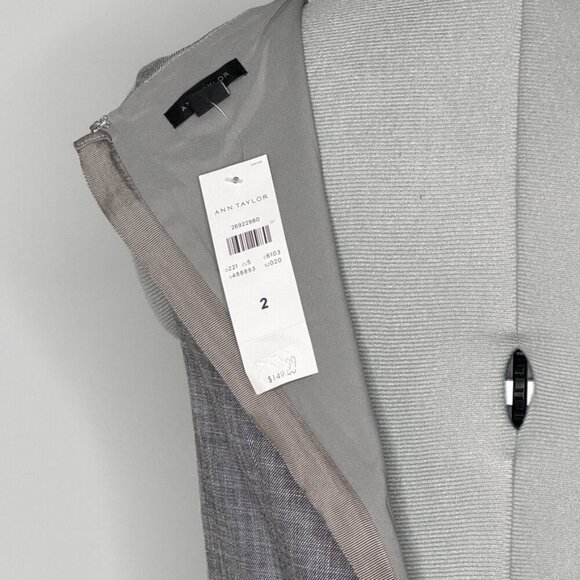 Ann Taylor NWT Gray Boatneck Draped Sheath Dress - Picture 5 of 7